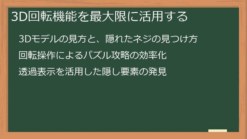 3D回転機能を最大限に活用する