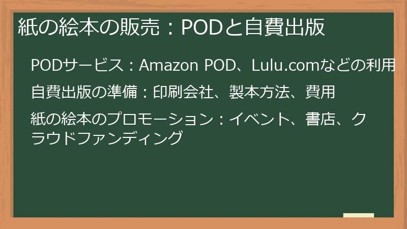 紙の絵本の販売：PODと自費出版