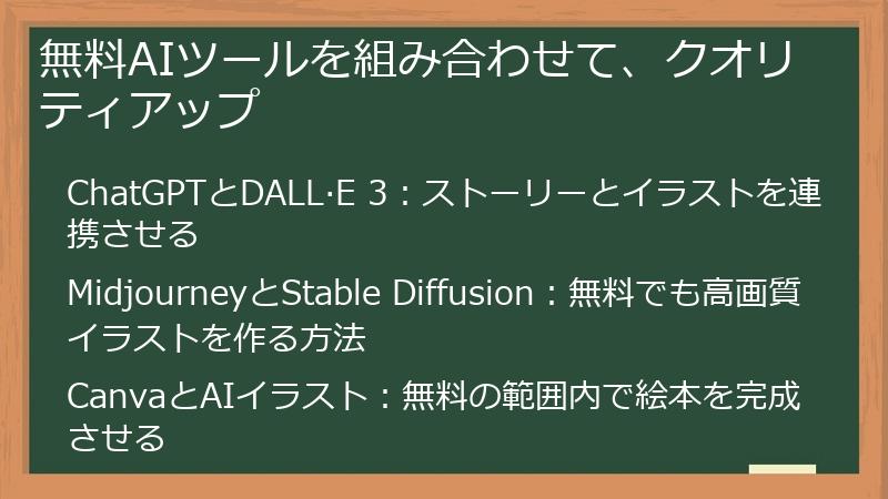 無料AIツールを組み合わせて、クオリティアップ