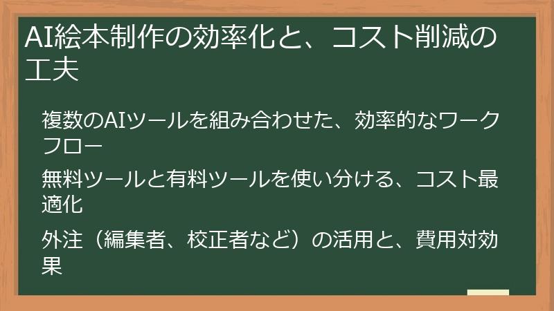 AI絵本制作の効率化と、コスト削減の工夫