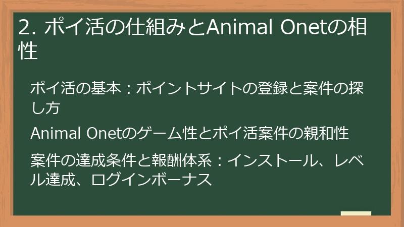 2. ポイ活の仕組みとAnimal Onetの相性