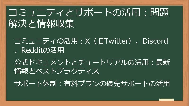 コミュニティとサポートの活用：問題解決と情報収集