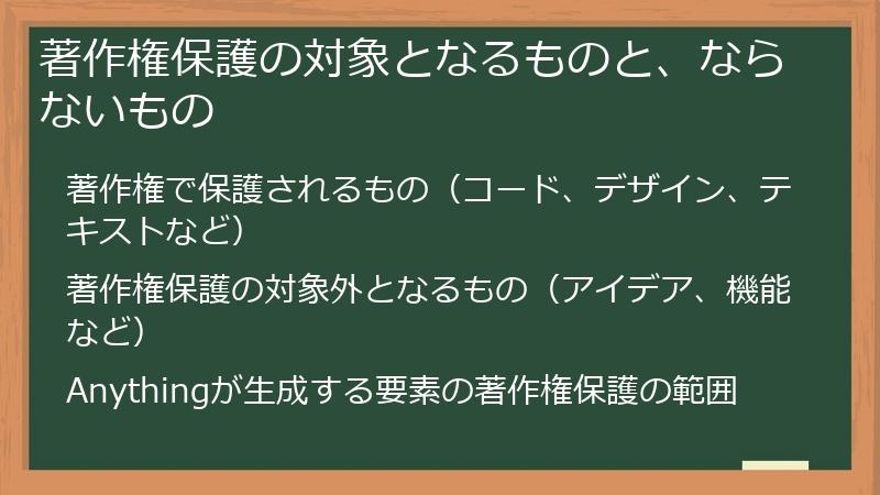 著作権保護の対象となるものと、ならないもの