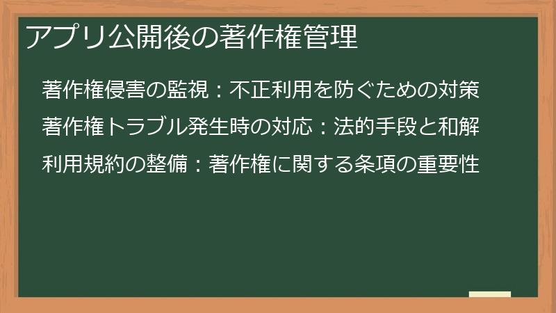 アプリ公開後の著作権管理