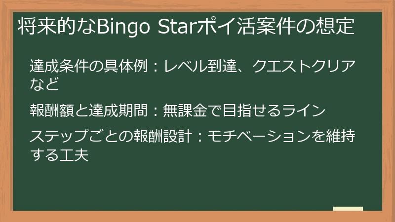 将来的なBingo Starポイ活案件の想定