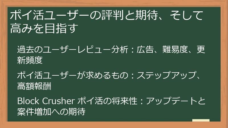 ポイ活ユーザーの評判と期待、そして高みを目指す