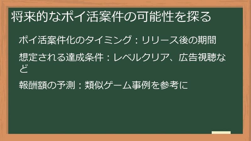 将来的なポイ活案件の可能性を探る