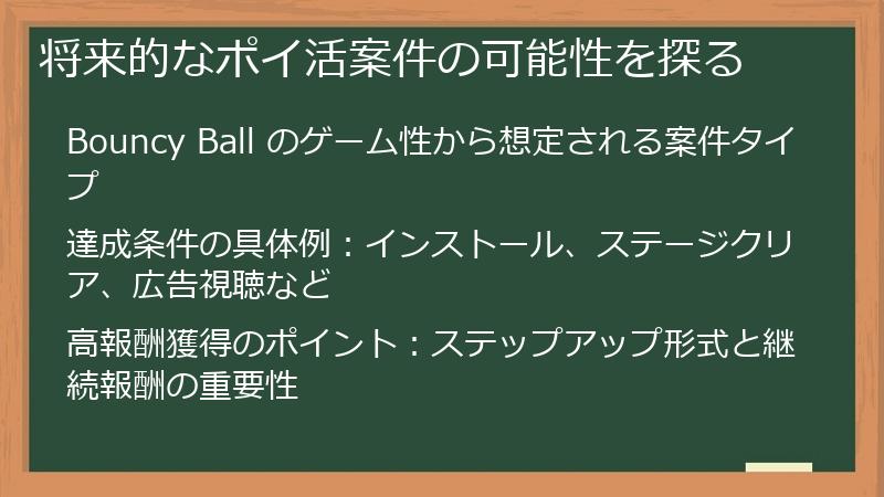 将来的なポイ活案件の可能性を探る