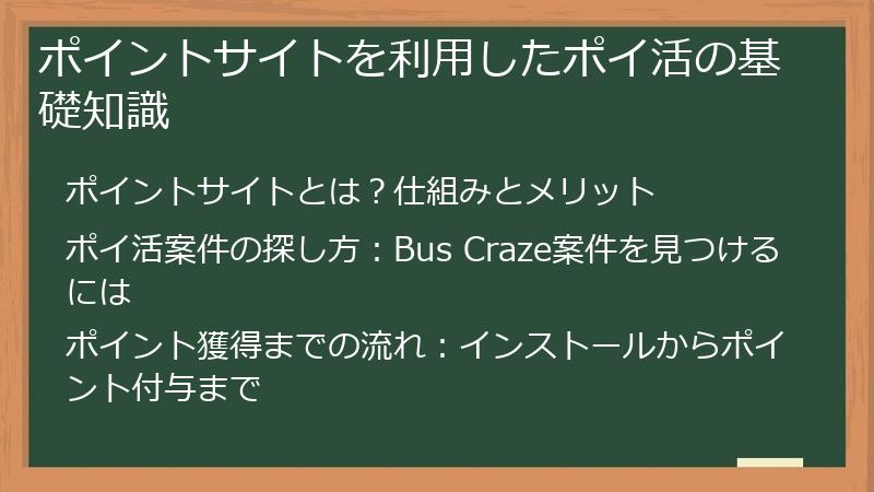 ポイントサイトを利用したポイ活の基礎知識