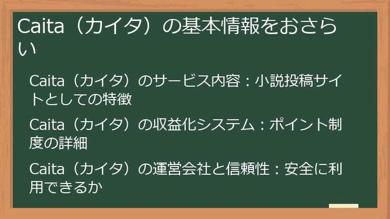 Caita（カイタ）の基本情報をおさらい