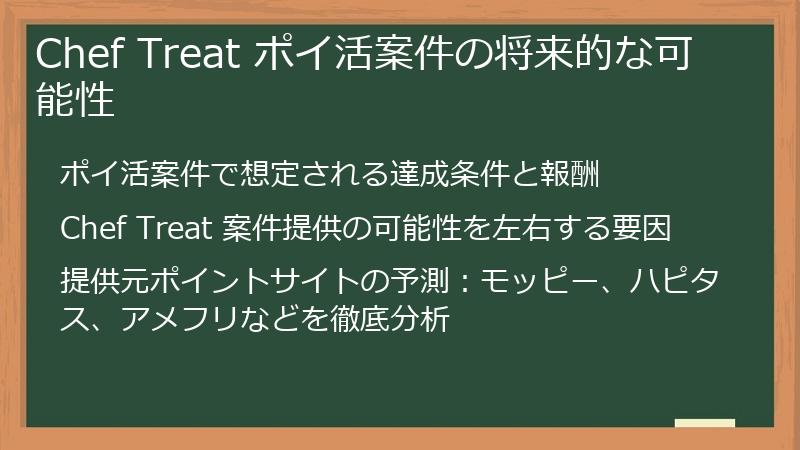 Chef Treat ポイ活案件の将来的な可能性