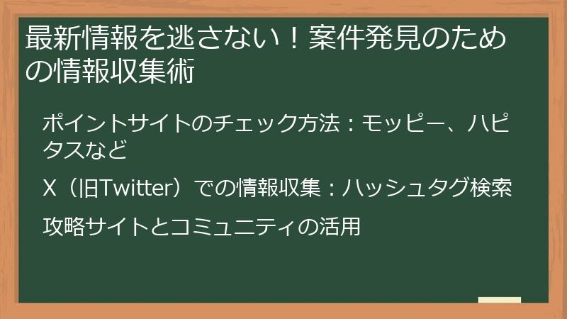 最新情報を逃さない！案件発見のための情報収集術