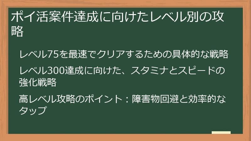 ポイ活案件達成に向けたレベル別の攻略