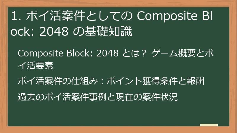1. ポイ活案件としての Composite Block: 2048 の基礎知識