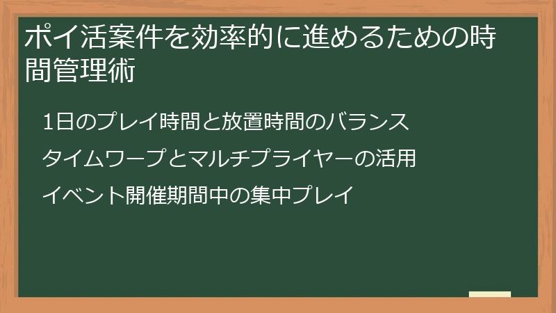 ポイ活案件を効率的に進めるための時間管理術