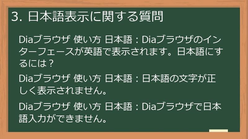 3. 日本語表示に関する質問