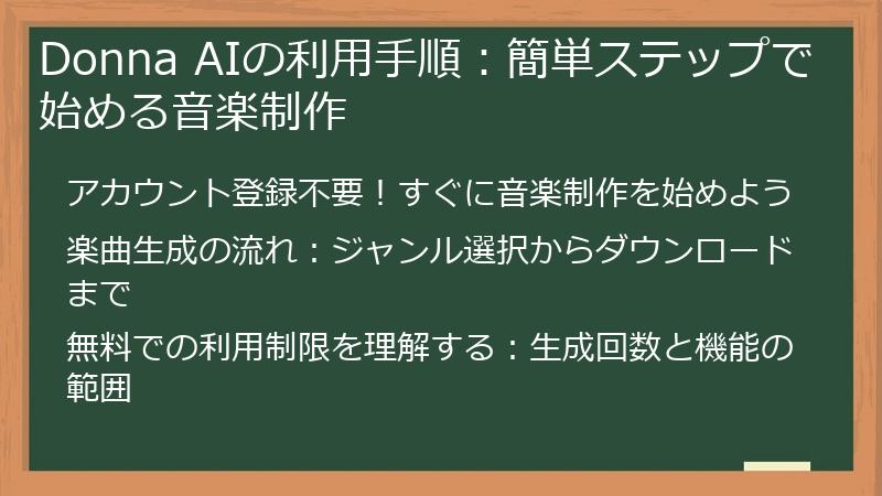 Donna AIの利用手順：簡単ステップで始める音楽制作