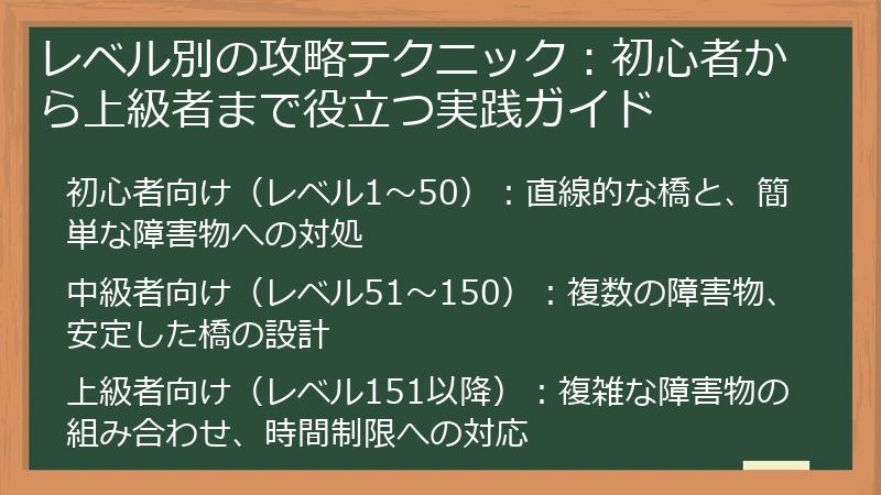 レベル別の攻略テクニック：初心者から上級者まで役立つ実践ガイド