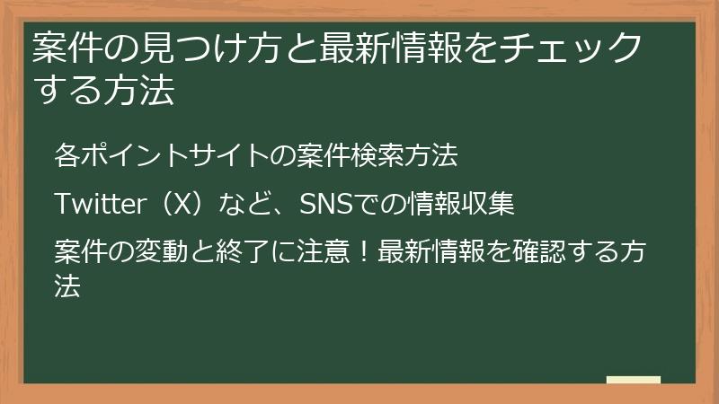 案件の見つけ方と最新情報をチェックする方法
