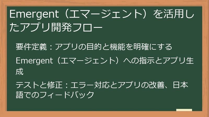 Emergent（エマージェント）を活用したアプリ開発フロー