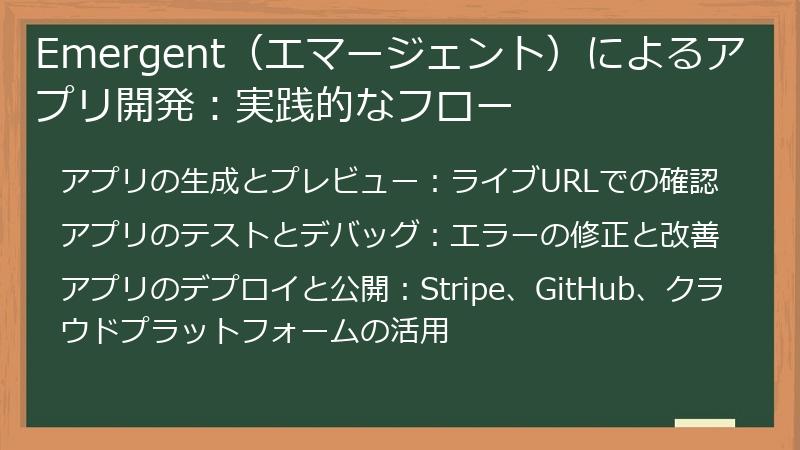Emergent（エマージェント）によるアプリ開発：実践的なフロー