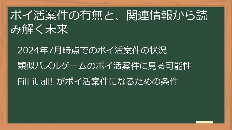 ポイ活案件の有無と、関連情報から読み解く未来