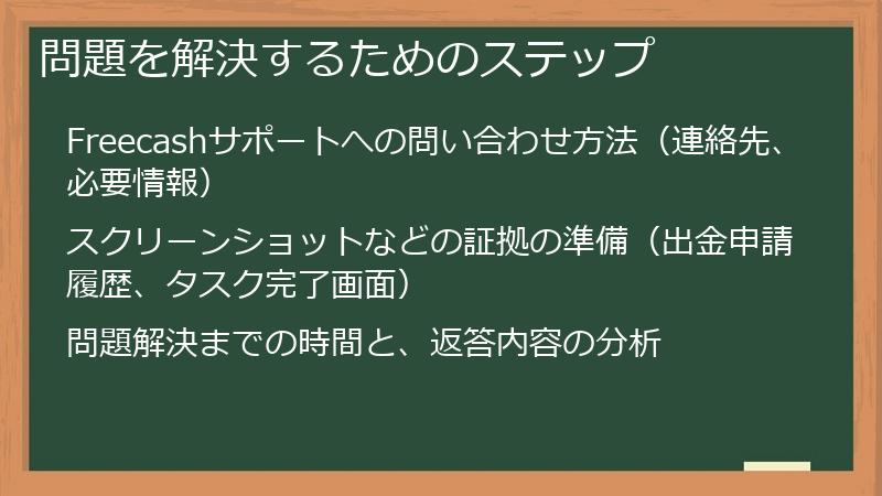 問題を解決するためのステップ