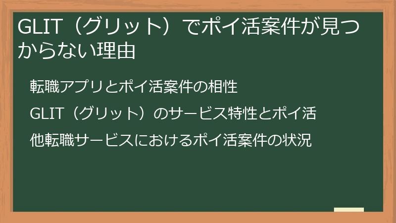 GLIT（グリット）でポイ活案件が見つからない理由