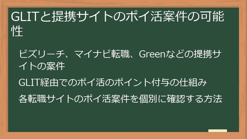 GLITと提携サイトのポイ活案件の可能性