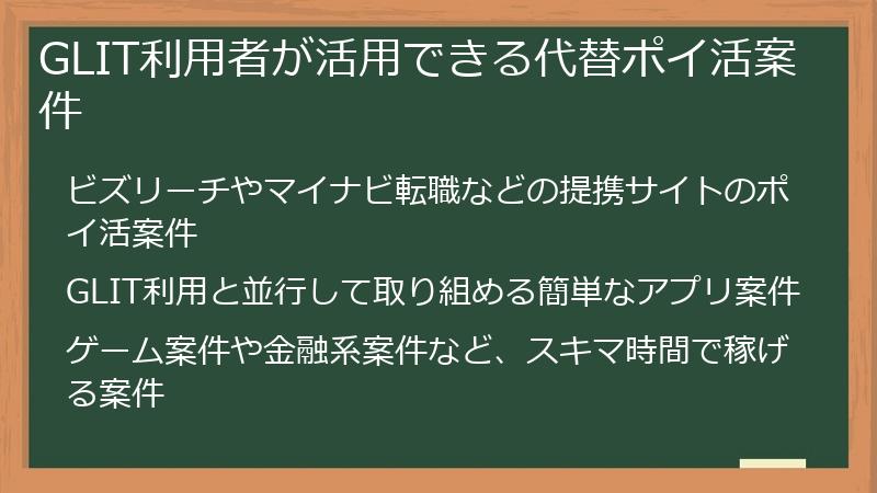 GLIT利用者が活用できる代替ポイ活案件