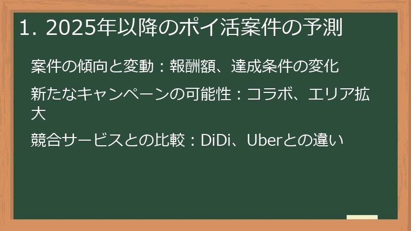 1. 2025年以降のポイ活案件の予測