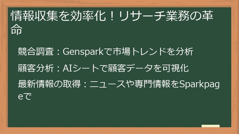 情報収集を効率化!リサーチ業務の革命