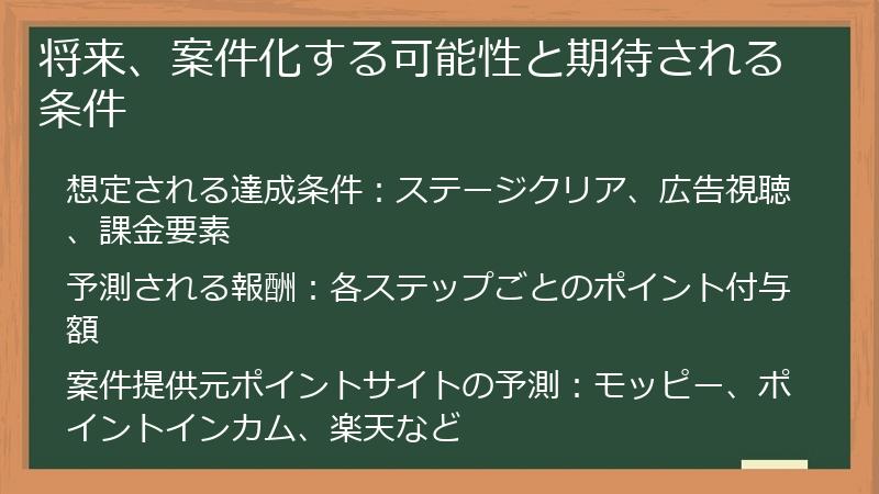 将来、案件化する可能性と期待される条件