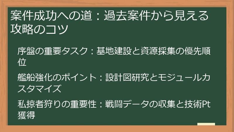 案件成功への道：過去案件から見える攻略のコツ