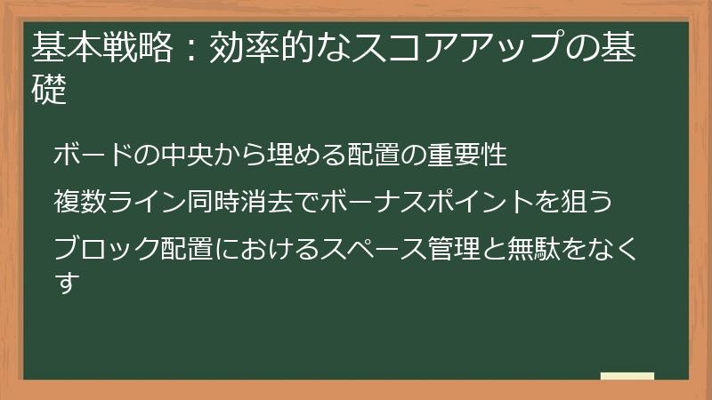 基本戦略：効率的なスコアアップの基礎