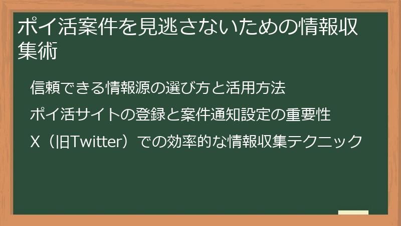 ポイ活案件を見逃さないための情報収集術