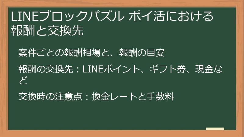 LINEブロックパズル ポイ活における報酬と交換先