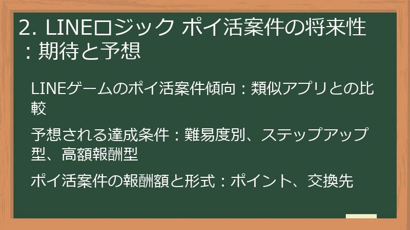 2. LINEロジック ポイ活案件の将来性：期待と予想