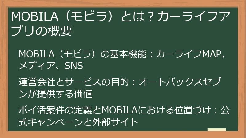MOBILA（モビラ）とは？カーライフアプリの概要
