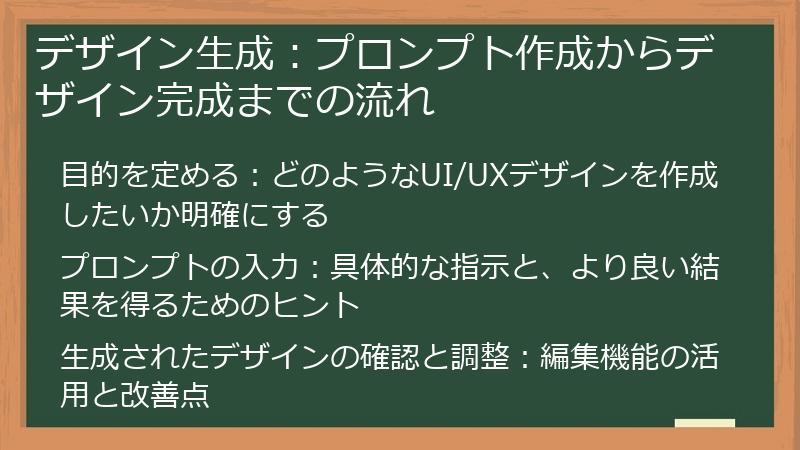 デザイン生成：プロンプト作成からデザイン完成までの流れ