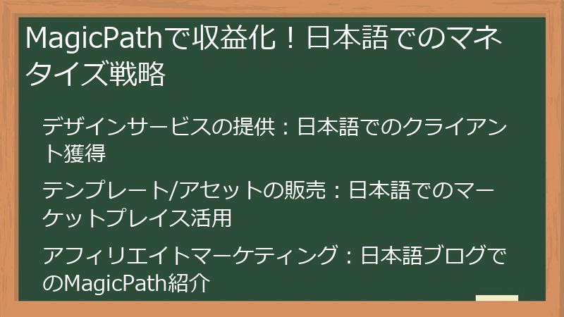 MagicPathで収益化！日本語でのマネタイズ戦略