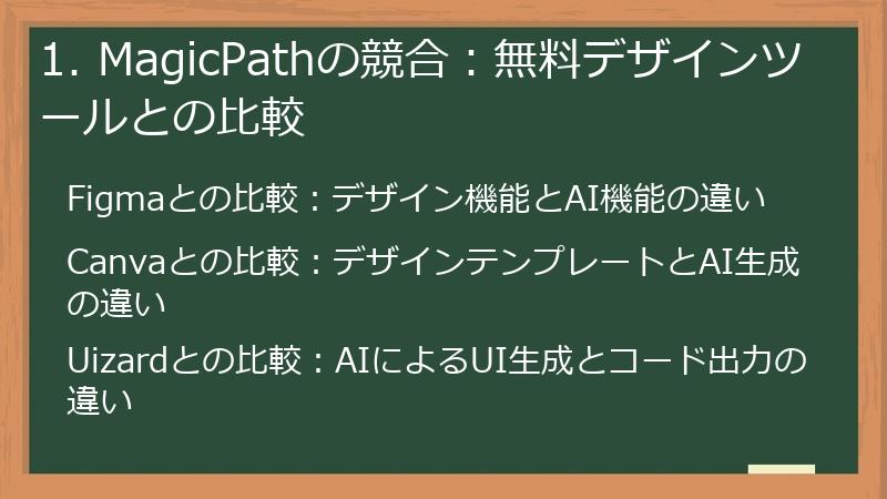 1. MagicPathの競合:無料デザインツールとの比較