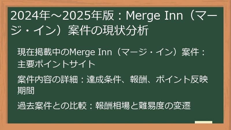 2024年～2025年版：Merge Inn（マージ・イン）案件の現状分析
