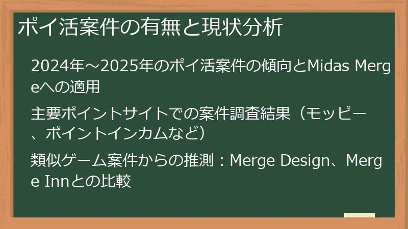 ポイ活案件の有無と現状分析