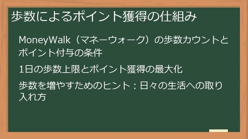 歩数によるポイント獲得の仕組み