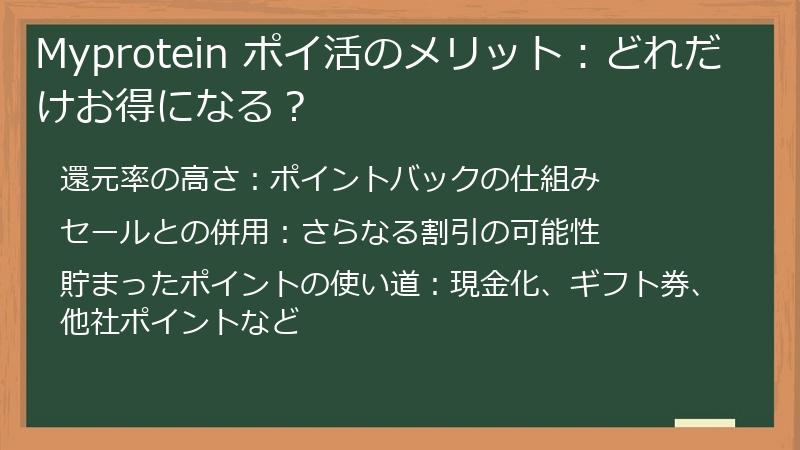 Myprotein ポイ活のメリット：どれだけお得になる？