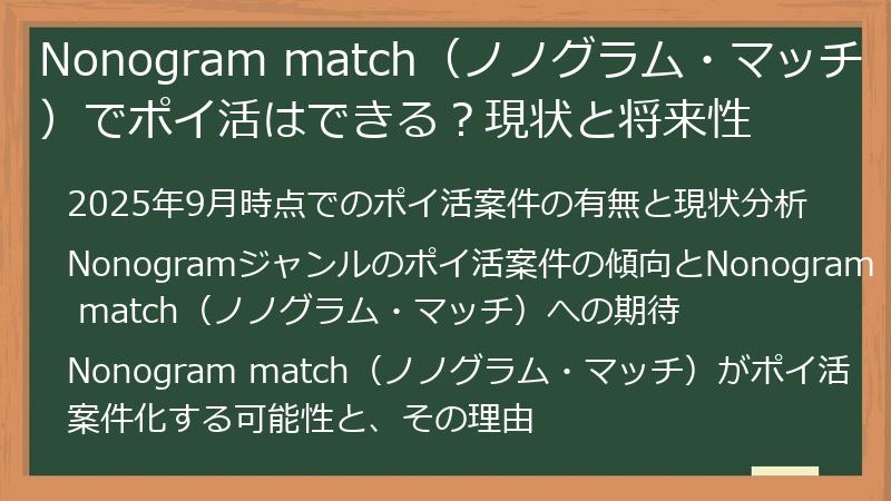 Nonogram match（ノノグラム・マッチ）でポイ活はできる？現状と将来性