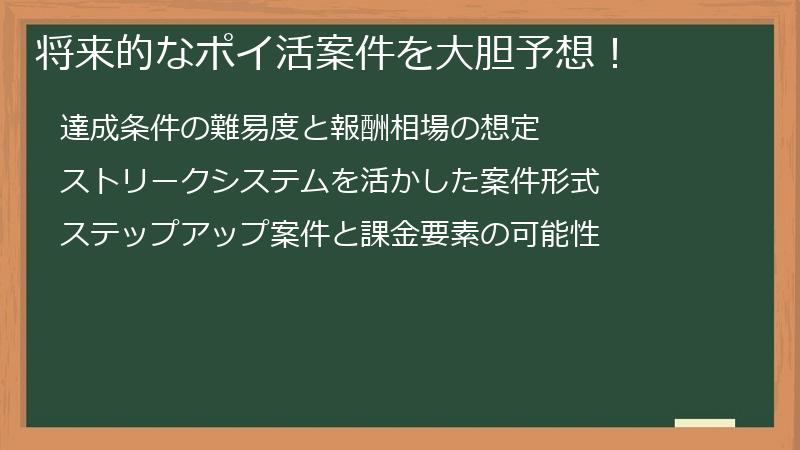将来的なポイ活案件を大胆予想！