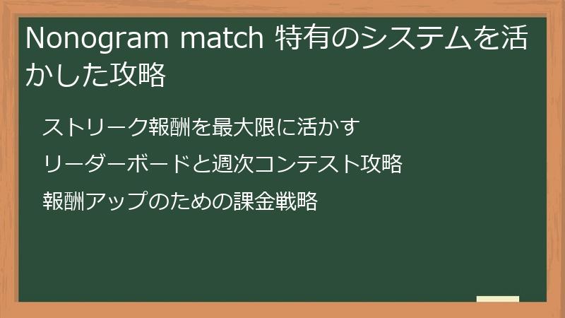 Nonogram match 特有のシステムを活かした攻略