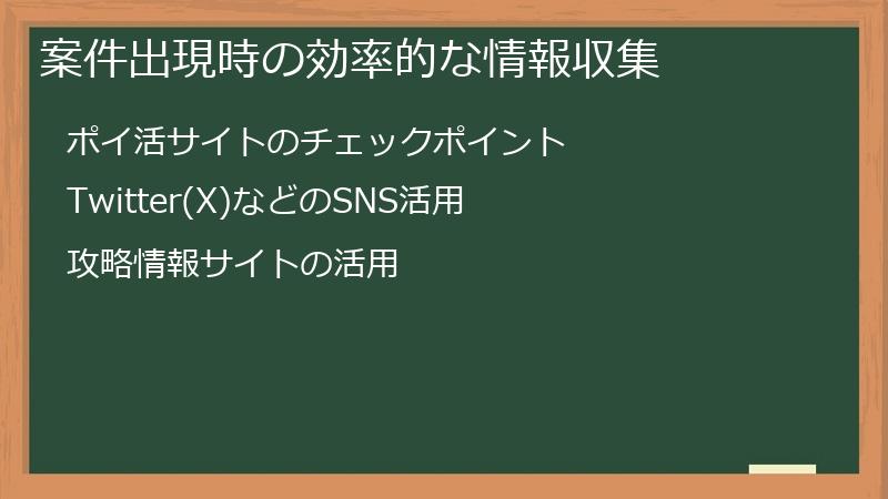 案件出現時の効率的な情報収集